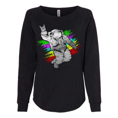 Trippy Astronaut Womens California Wash Sweatshirt