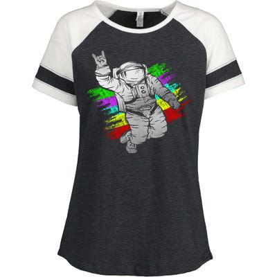 Trippy Astronaut Enza Ladies Jersey Colorblock Tee