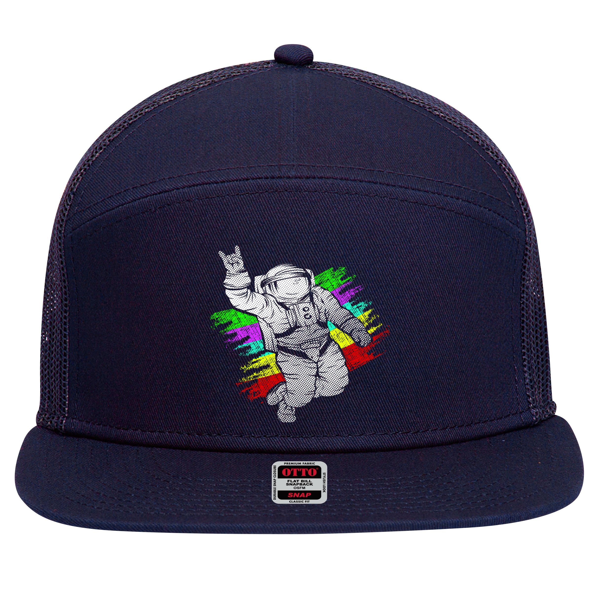Trippy Astronaut 7 Panel Mesh Trucker Snapback Hat