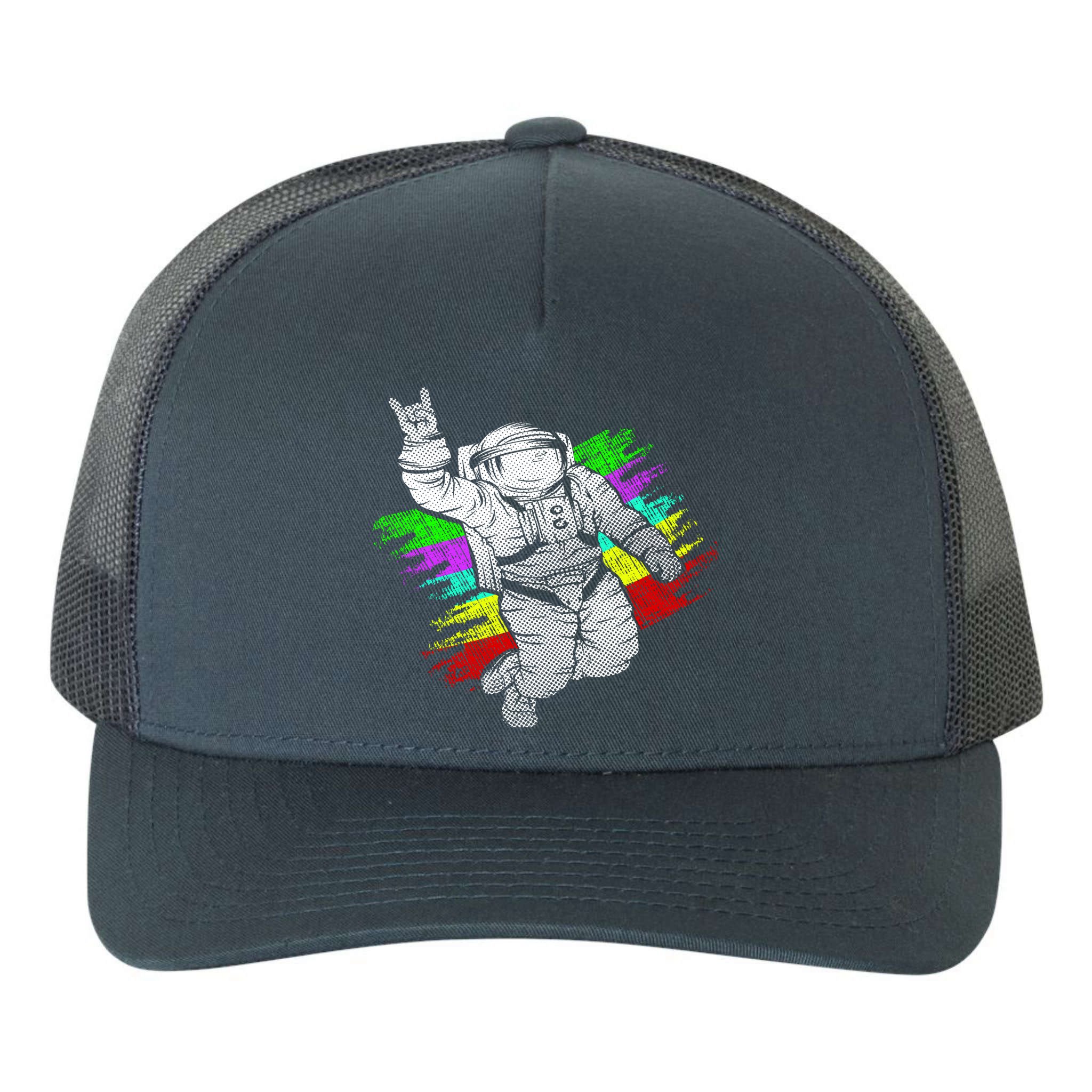 Trippy Astronaut Yupoong Adult 5-Panel Trucker Hat