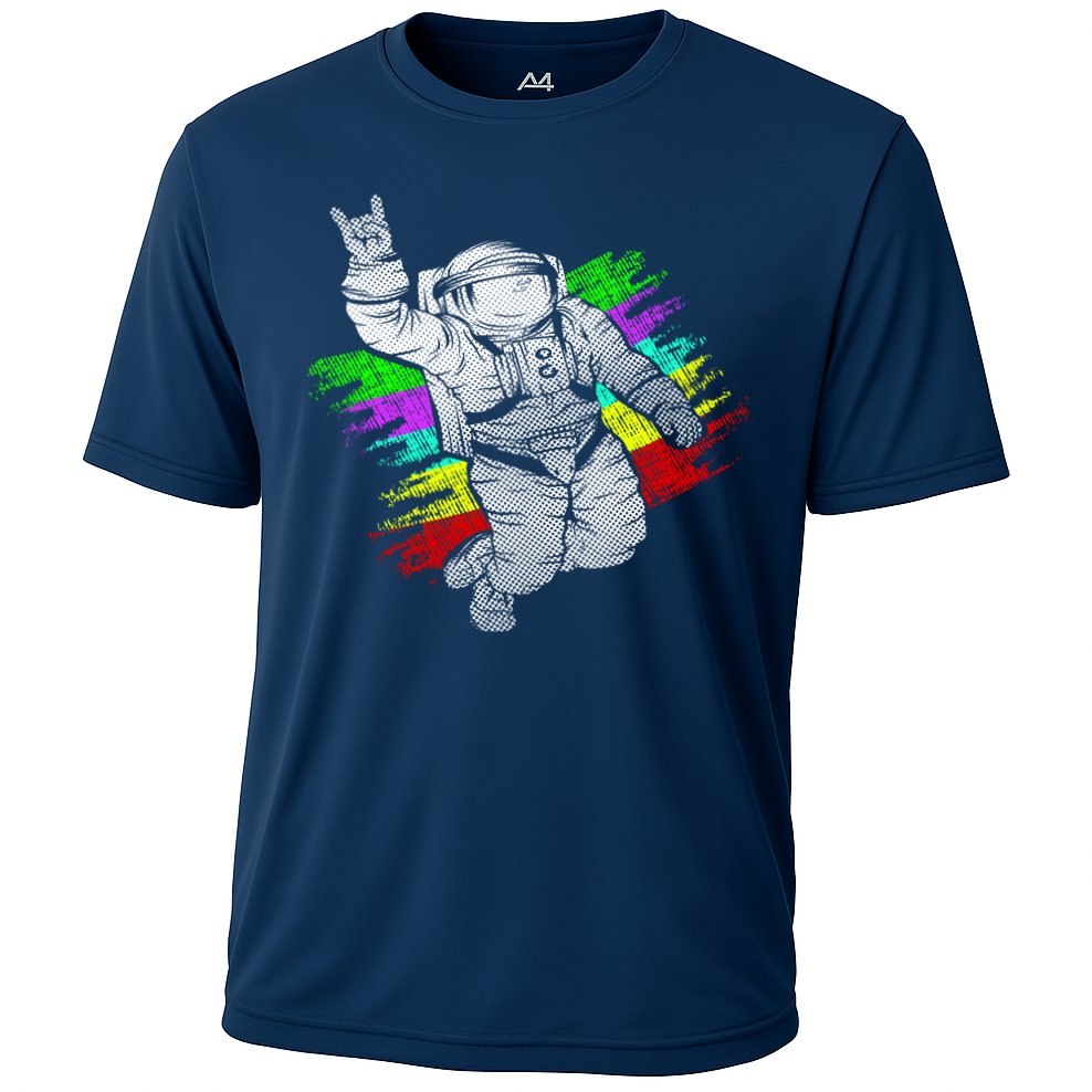 Trippy Astronaut Cooling Performance Crew T-Shirt