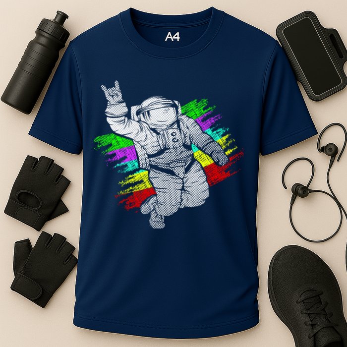 Trippy Astronaut Cooling Performance Crew T-Shirt