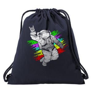 Trippy Astronaut Drawstring Bag