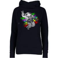 Trippy Astronaut Womens Funnel Neck Pullover Hood