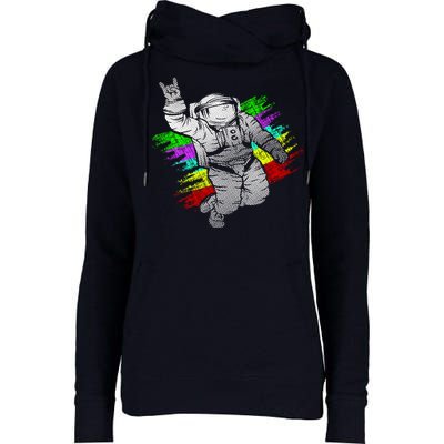 Trippy Astronaut Womens Funnel Neck Pullover Hood