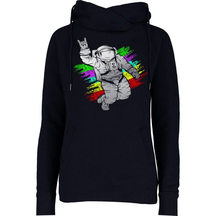 Trippy Astronaut Womens Funnel Neck Pullover Hood