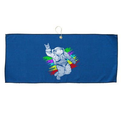 Trippy Astronaut Large Microfiber Waffle Golf Towel