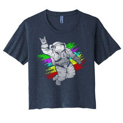 Trippy Astronaut Women's Crop Top Tee