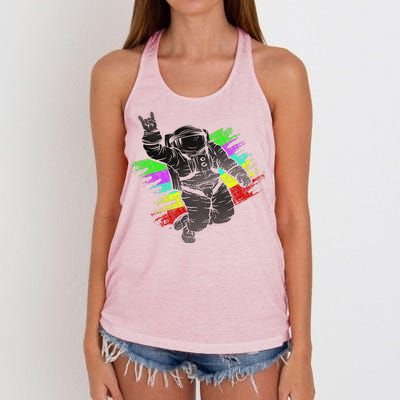 Trippy Astronaut Women's Knotted Racerback Tank