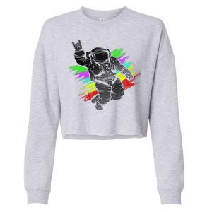 Trippy Astronaut Cropped Pullover Crew