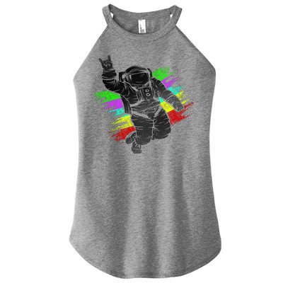 Trippy Astronaut Women's Perfect Tri Rocker Tank