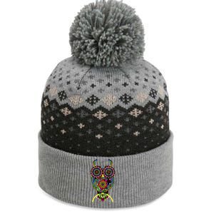 Trippy Big Eyed Owl The Baniff Cuffed Pom Beanie