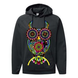 Trippy Big Eyed Owl Performance Fleece Hoodie