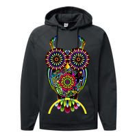 Trippy Big Eyed Owl Performance Fleece Hoodie