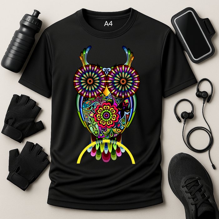 Trippy Big Eyed Owl Performance Shirt
