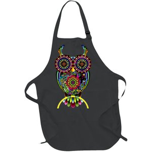 Trippy Big Eyed Owl Full-Length Apron With Pockets