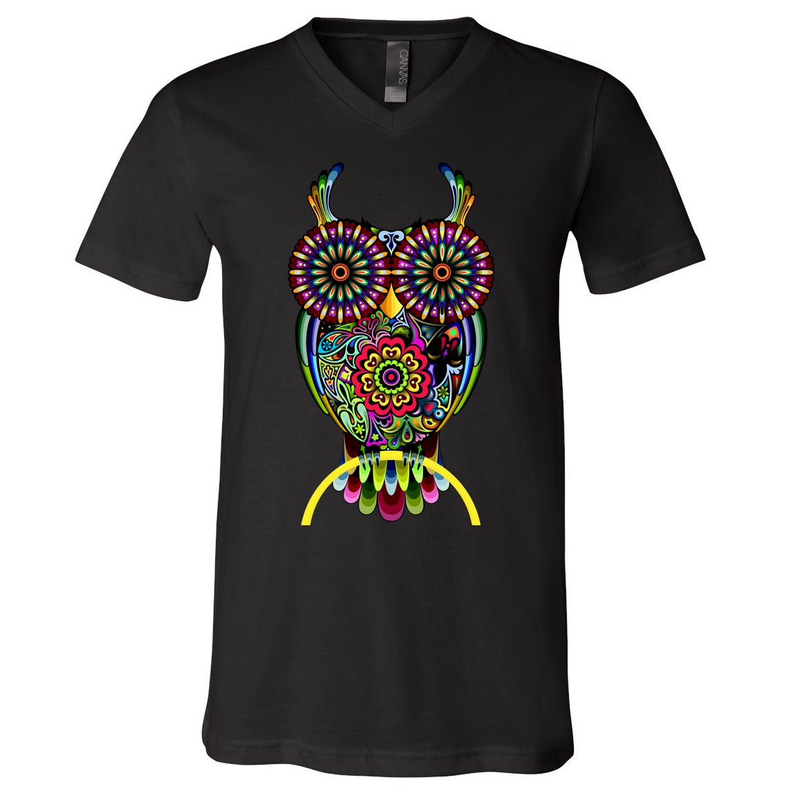 Trippy Big Eyed Owl V-Neck T-Shirt