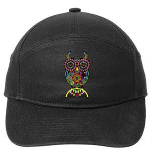 Trippy Big Eyed Owl 7-Panel Snapback Hat