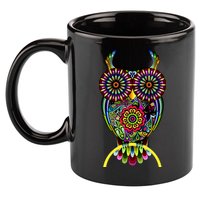 Trippy Big Eyed Owl 11oz C Handle Ceramic Mug