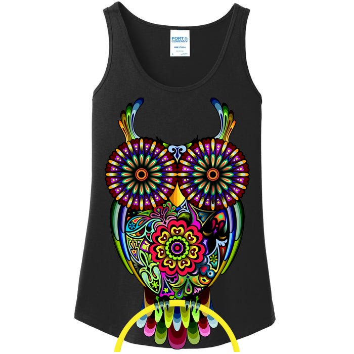 Trippy Big Eyed Owl Ladies Essential Tank