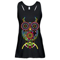 Trippy Big Eyed Owl Ladies Essential Flowy Tank