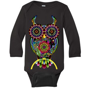 Trippy Big Eyed Owl Baby Long Sleeve Bodysuit