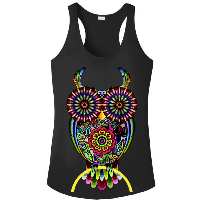 Trippy Big Eyed Owl Ladies PosiCharge Competitor Racerback Tank