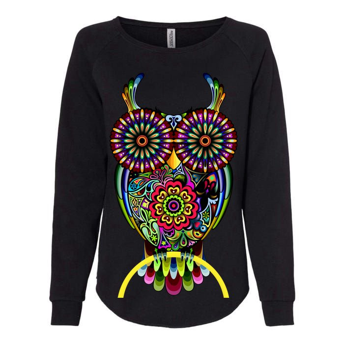 Trippy Big Eyed Owl Womens California Wash Sweatshirt