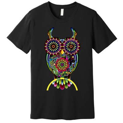 Trippy Big Eyed Owl Premium T-Shirt