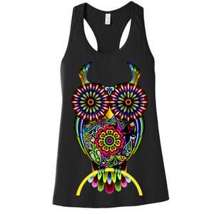 Trippy Big Eyed Owl Women's Racerback Tank