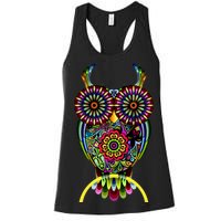 Trippy Big Eyed Owl Women's Racerback Tank