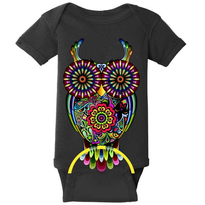 Trippy Big Eyed Owl Baby Bodysuit