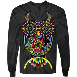 Trippy Big Eyed Owl Tie-Dye Long Sleeve Shirt