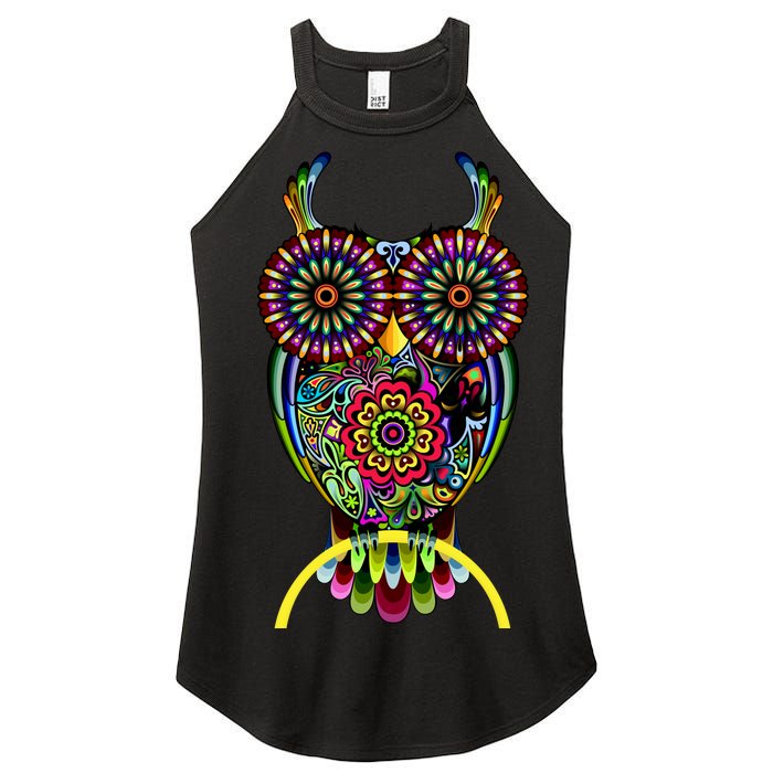 Trippy Big Eyed Owl Women's Perfect Tri Rocker Tank