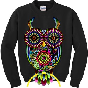 Trippy Big Eyed Owl Kids Sweatshirt