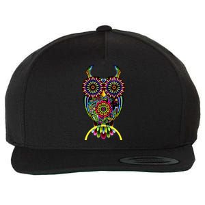 Trippy Big Eyed Owl Wool Snapback Cap