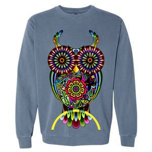 Trippy Big Eyed Owl Garment-Dyed Sweatshirt