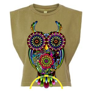 Trippy Big Eyed Owl Garment-Dyed Women's Muscle Tee