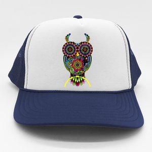 Trippy Big Eyed Owl Trucker Hat