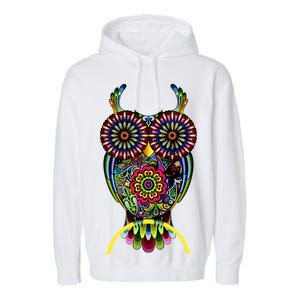 Trippy Big Eyed Owl Garment-Dyed Fleece Hoodie