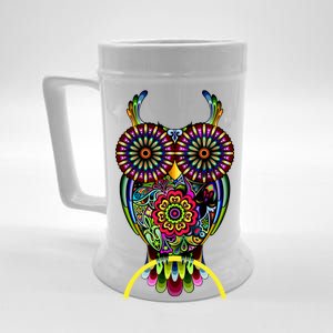 Trippy Big Eyed Owl Beer Stein