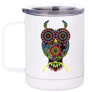 Trippy Big Eyed Owl 12 oz Stainless Steel Tumbler Cup