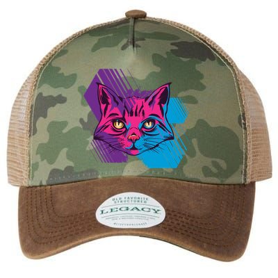 Trippy Cat Face Legacy Tie Dye Trucker Hat