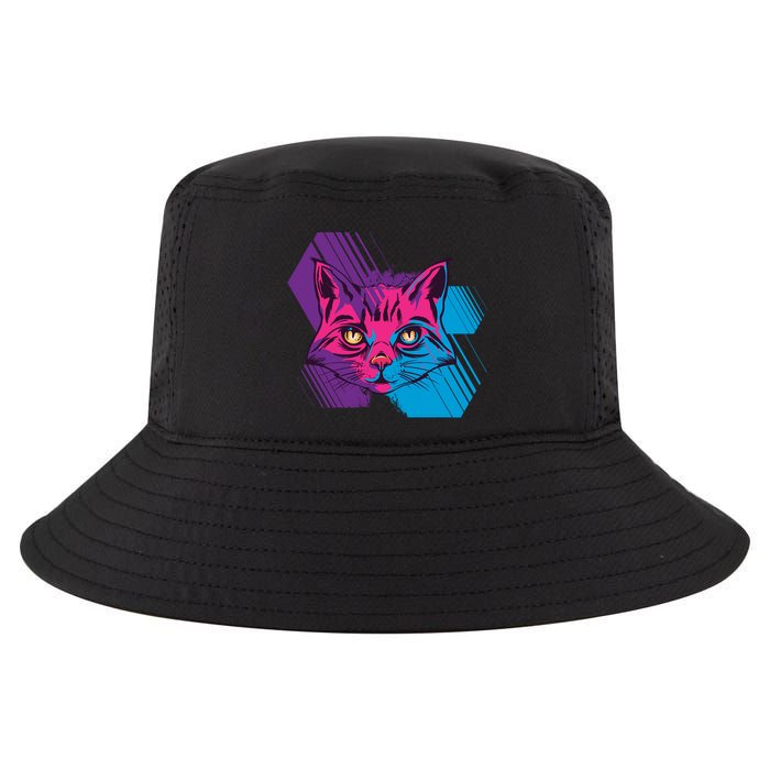 Trippy Cat Face Cool Comfort Performance Bucket Hat