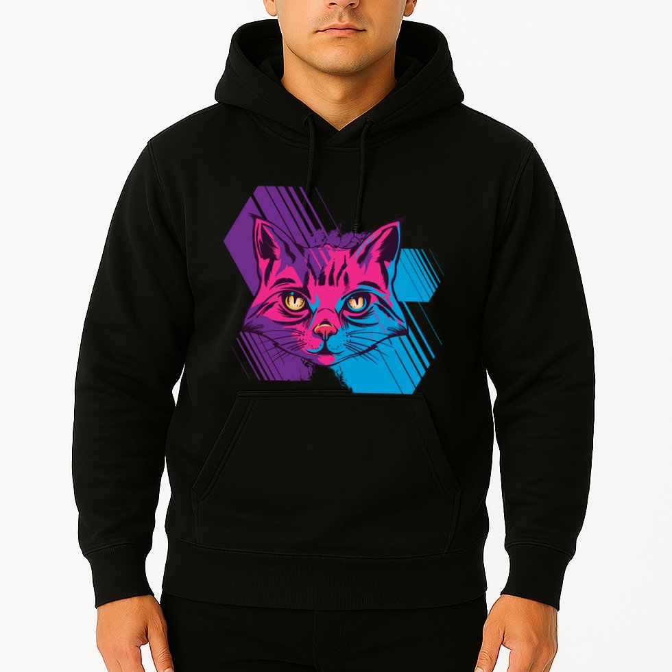 Trippy Cat Face Hoodie