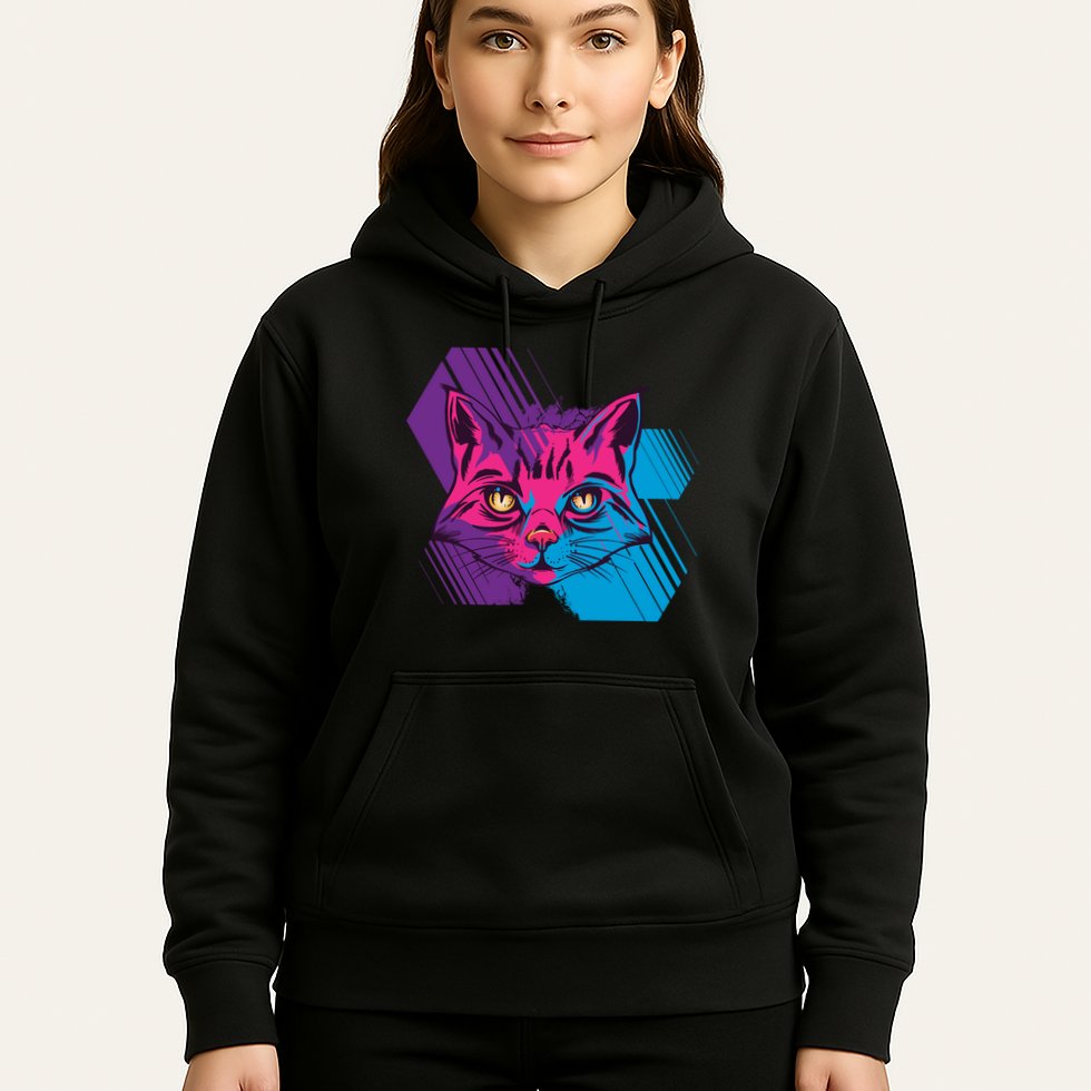 Trippy Cat Face Hoodie