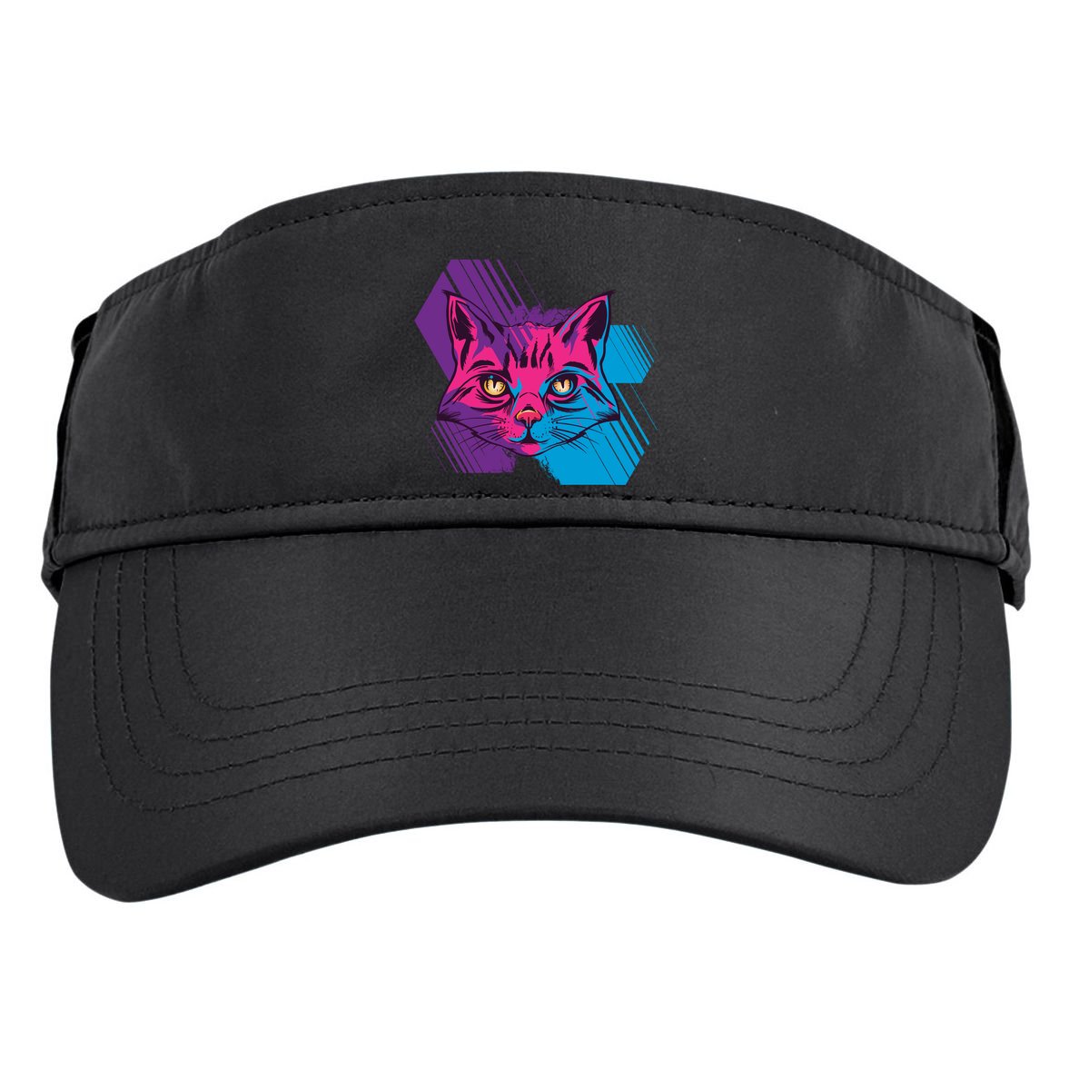Trippy Cat Face Adult Drive Performance Visor