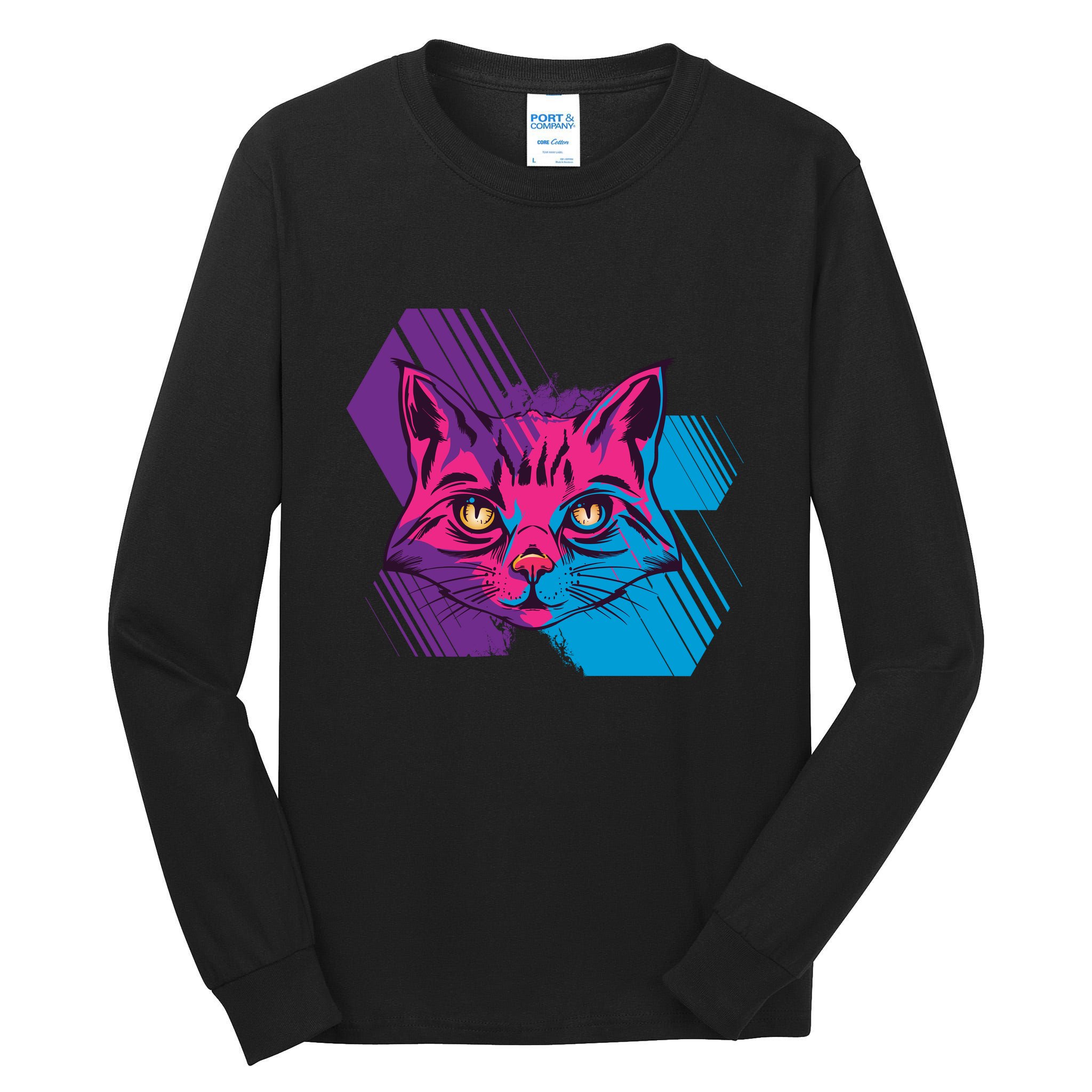 Trippy Cat Face Tall Long Sleeve T-Shirt