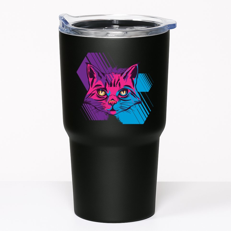 Trippy Cat Face Tumbler