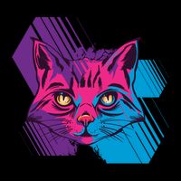 Trippy Cat Face Cooling Performance Long Sleeve Crew